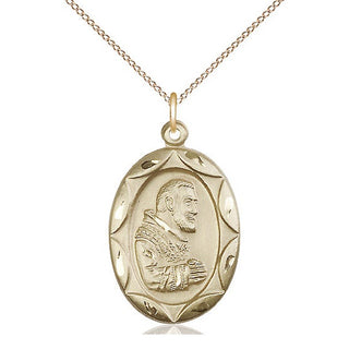 14kt Gold Filled Saint Pio of Pietrelcina Medal Catholic Jewelry Engraved Catholic Saint Jewelry