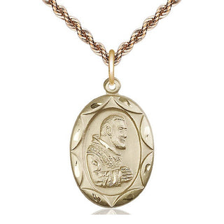 14kt Gold Filled Saint Pio of Pietrelcina Medal Catholic Jewelry Engraved Catholic Saint Jewelry