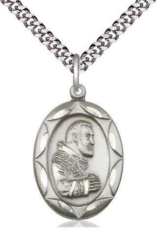 Sterling Silver Saint Pio of Pietrelcina Medal Catholic Jewelry Engraved Catholic Saint Jewelry