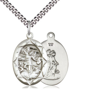 Sterling Silver Saint Michael the Archangel Medal Catholic Jewelry