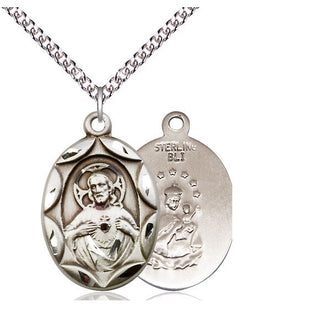 Sterling Silver Scapular Medal Catholic Jewelry