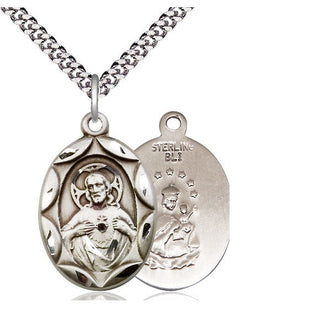 Sterling Silver Scapular Medal Catholic Jewelry