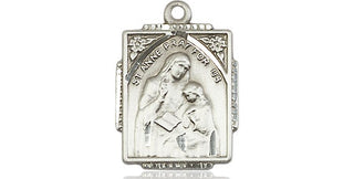 Pewter Saint Anne Medal Engraved Catholic Saint Jewelry