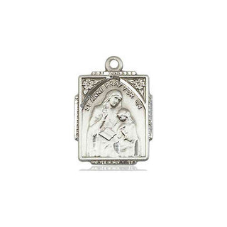 Sterling Silver Saint Anne Medal Religious Jewelry Engraved Catholic Saint Jewelry