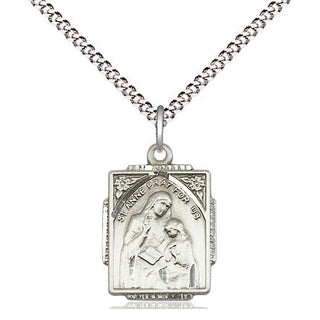 Sterling Silver Saint Anne Medal Religious Jewelry Engraved Catholic Saint Jewelry