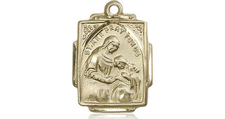 14kt Gold Filled Saint Ann Medal Engraved Catholic Saint Jewelry