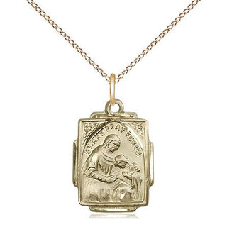 14kt Gold Filled Saint Ann Medal Religious Jewelry Engraved Catholic Saint Jewelry