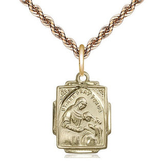 14kt Gold Filled Saint Ann Medal Religious Jewelry Engraved Catholic Saint Jewelry