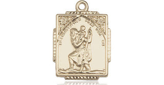 14kt Gold Filled Saint Christopher Medal Engraved Catholic Saint Jewelry