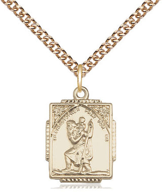 14kt Gold Filled Saint Christopher Medal Religious Jewelry Engraved Catholic Saint Jewelry