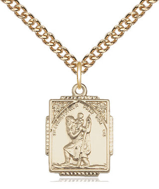 14kt Gold Filled Saint Christopher Medal Religious Jewelry Engraved Catholic Saint Jewelry