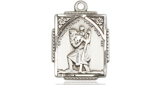 Pewter Saint Christopher Medal Engraved Catholic Saint Jewelry