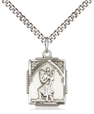 Pewter Saint Christopher Medal Religious Jewelry Engraved Catholic Saint Jewelry