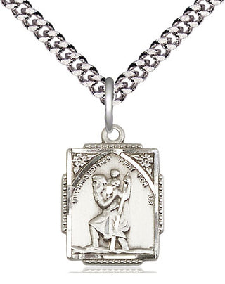 Sterling Silver Saint Christopher Medal Religious Jewelry Engraved Catholic Saint Jewelry