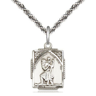 Sterling Silver Saint Christopher Medal Religious Jewelry Engraved Catholic Saint Jewelry