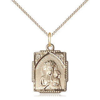 14kt Gold Filled Our Lady of Czestochowa Medal Religious Jewelry Engraved Catholic Saint Jewelry