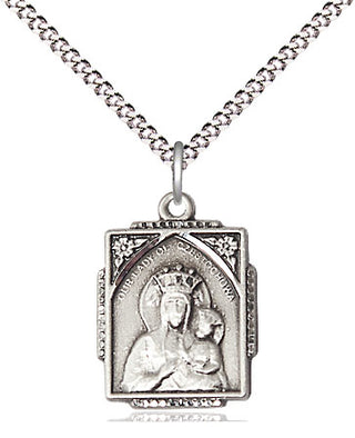 Sterling Silver Our Lady of Czestochowa Medal Religious Jewelry Engraved Catholic Saint Jewelry