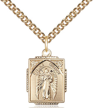 14kt Gold Filled Divine Mercy Medal Religious Jewelry Engraved Catholic Saint Jewelry