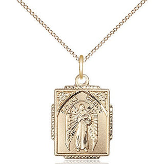 14kt Gold Divine Mercy Medal Engraved Catholic Saint Jewelry