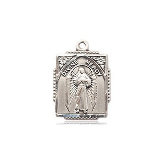 Sterling Silver Divine Mercy Medal Engraved Catholic Saint Jewelry