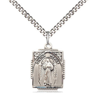 Sterling Silver Divine Mercy Medal Religious Jewelry Engraved Catholic Saint Jewelry