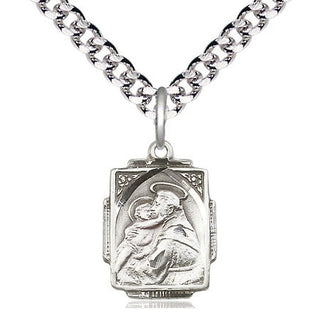 Pewter Saint Anthony Medal Religious Jewelry Engraved Catholic Saint Jewelry