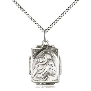 Sterling Silver Saint Anthony Medal Religious Jewelry Engraved Catholic Saint Jewelry
