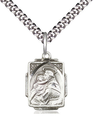 Sterling Silver Saint Anthony Medal Religious Jewelry Engraved Catholic Saint Jewelry