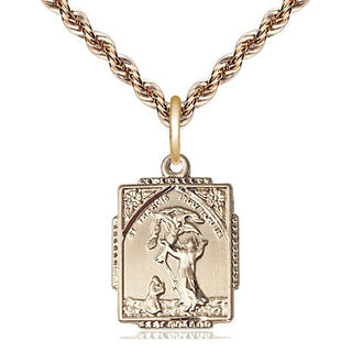 14kt Gold Saint Francis of Assisi Medal Engraved Catholic Saint Jewelry