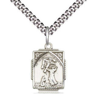 Sterling Silver Saint Francis of Assisi Medal Religious Jewelry Engraved Catholic Saint Jewelry