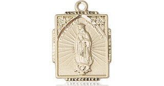 14kt Gold Filled Our Lady of Guadalupe Medal Engraved Catholic Saint Jewelry