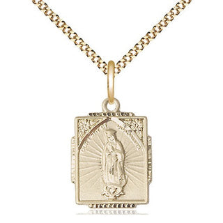 14kt Gold Filled Our Lady of Guadalupe Medal Religious Jewelry Engraved Catholic Saint Jewelry