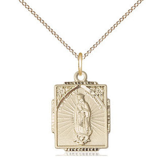 14kt Gold Filled Our Lady of Guadalupe Medal Religious Jewelry Engraved Catholic Saint Jewelry