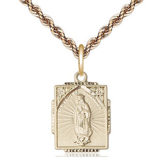 14kt Gold Filled Our Lady of Guadalupe Medal Religious Jewelry Engraved Catholic Saint Jewelry