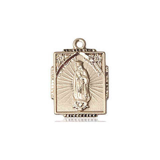 14kt Gold Our Lady of Guadalupe Medal Engraved Catholic Saint Jewelry