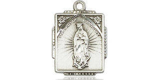 Sterling Silver Our Lady of Guadalupe Medal Engraved Catholic Saint Jewelry