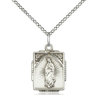 Sterling Silver Our Lady of Guadalupe Medal Religious Jewelry Engraved Catholic Saint Jewelry