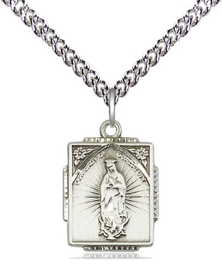 Sterling Silver Our Lady of Guadalupe Medal Religious Jewelry Engraved Catholic Saint Jewelry