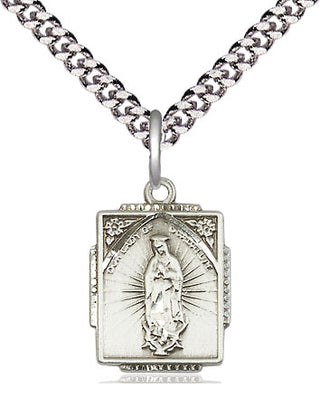 Sterling Silver Our Lady of Guadalupe Medal Religious Jewelry Engraved Catholic Saint Jewelry