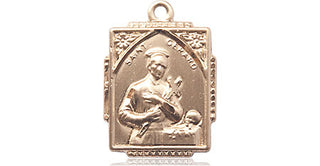 14kt Gold Saint Gerard Medal Engraved Catholic Saint Jewelry