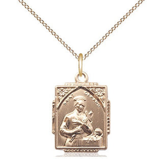 14kt Gold Saint Gerard Medal Engraved Catholic Saint Jewelry