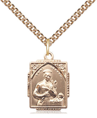 14kt Gold Saint Gerard Medal Engraved Catholic Saint Jewelry