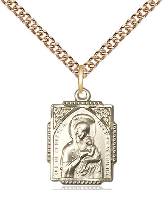 14kt Gold Filled Our Lady of Perpetual Help Medal | Medium | Engravable