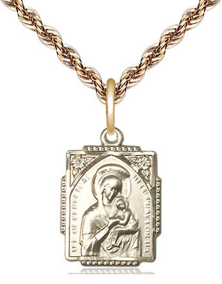14kt Gold Filled Our Lady of Perpetual Help Medal | Medium | Engravable
