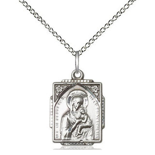 Sterling Silver Our Lady of Perpetual Help Medal Religious Jewelry Engraved Catholic Saint Jewelry
