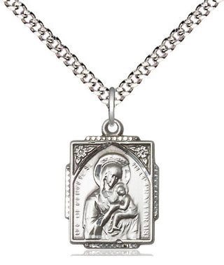 Sterling Silver Our Lady of Perpetual Help Medal Religious Jewelry Engraved Catholic Saint Jewelry