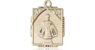 14kt Gold Filled Infant of Prague Medal Engraved Catholic Saint Jewelry