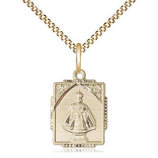 14kt Gold Filled Infant of Prague Medal Religious Jewelry Engraved Catholic Saint Jewelry