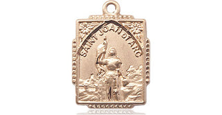 14kt Gold Saint Joan of Arc Medal Engraved Catholic Saint Jewelry