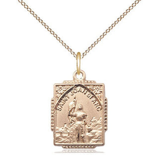 14kt Gold Saint Joan of Arc Medal Engraved Catholic Saint Jewelry